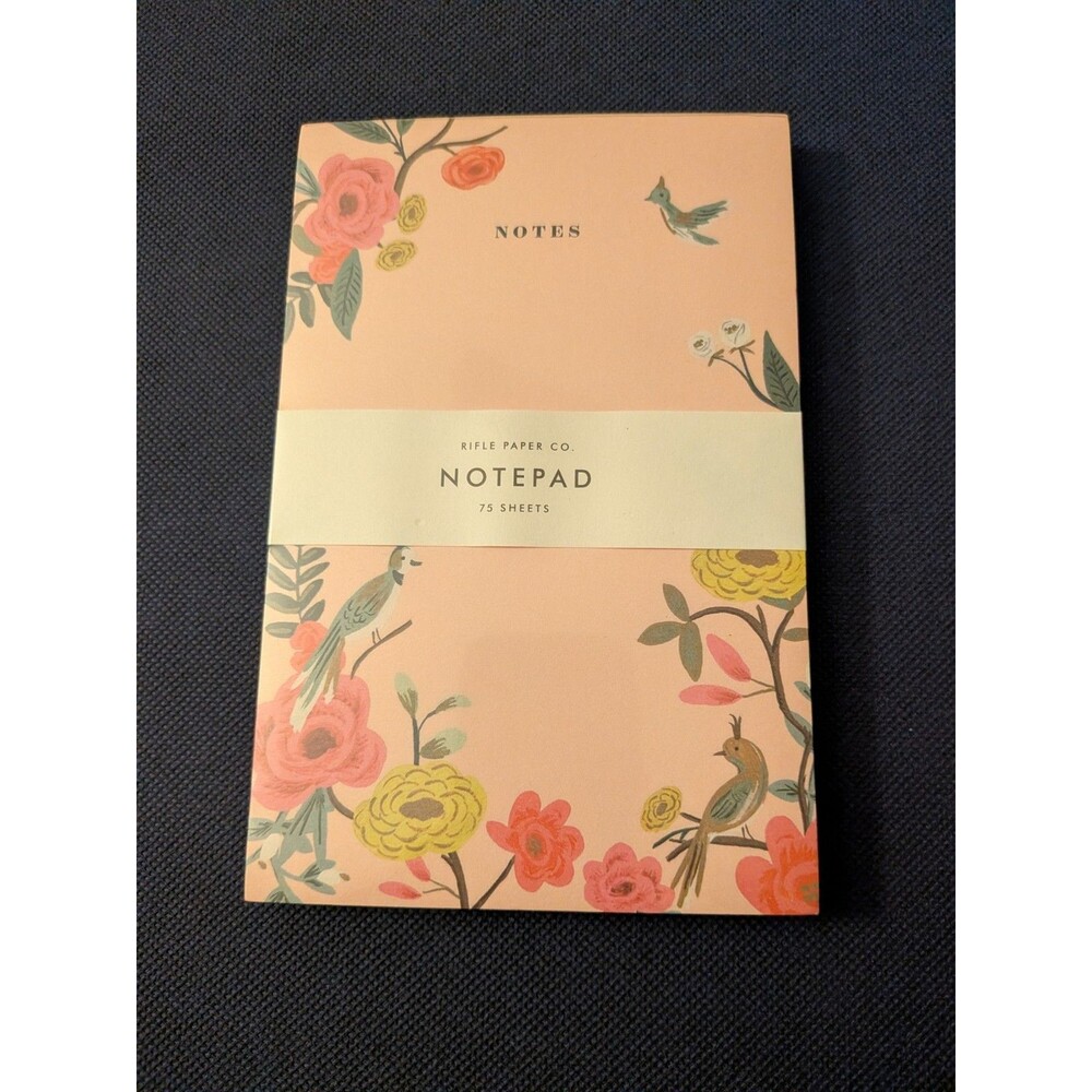 RIFLE PAPER CO. Note Pad 6.5 x 4.25" Bird and Flowers  Set of Two